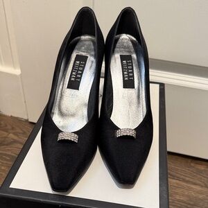 Stuart Weitzman Black Heels with Silver Accents
